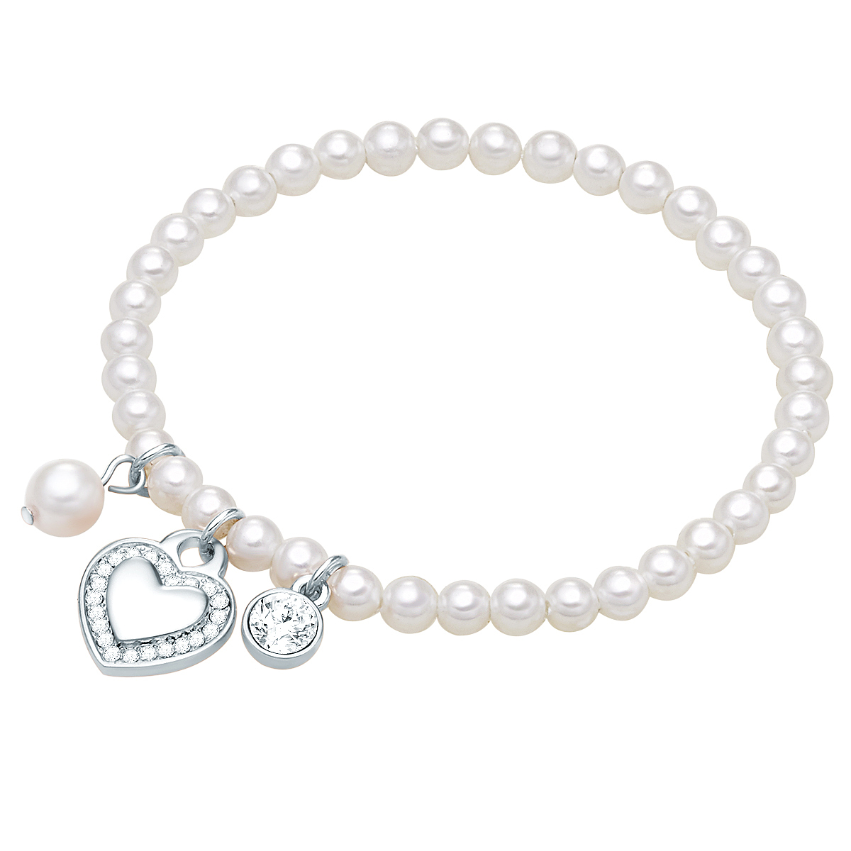 LULU&JANE Armband mit Muschelkernperlen und Zirkonia