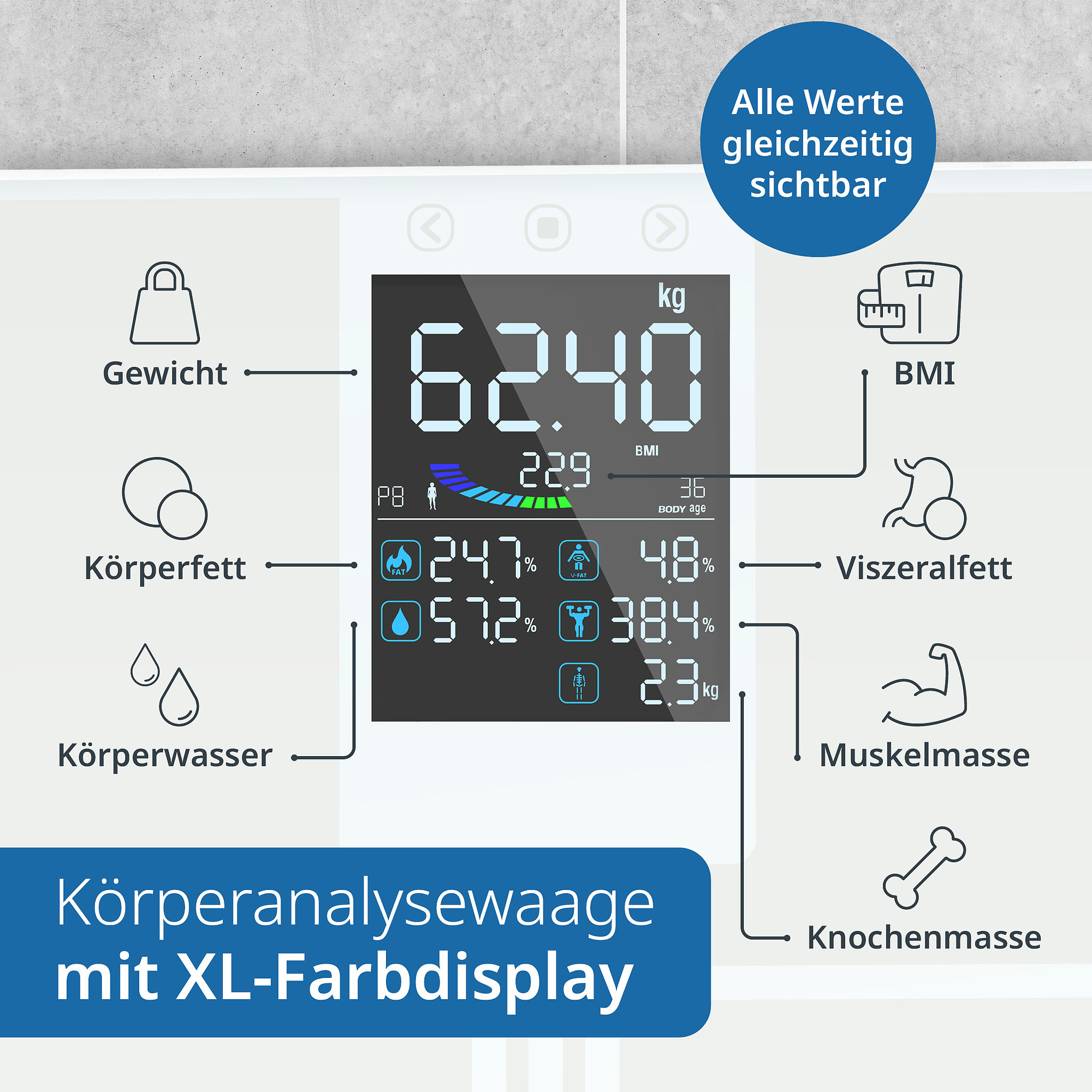 Thumbnail - ADE Körperanalysewaage «Emmy»