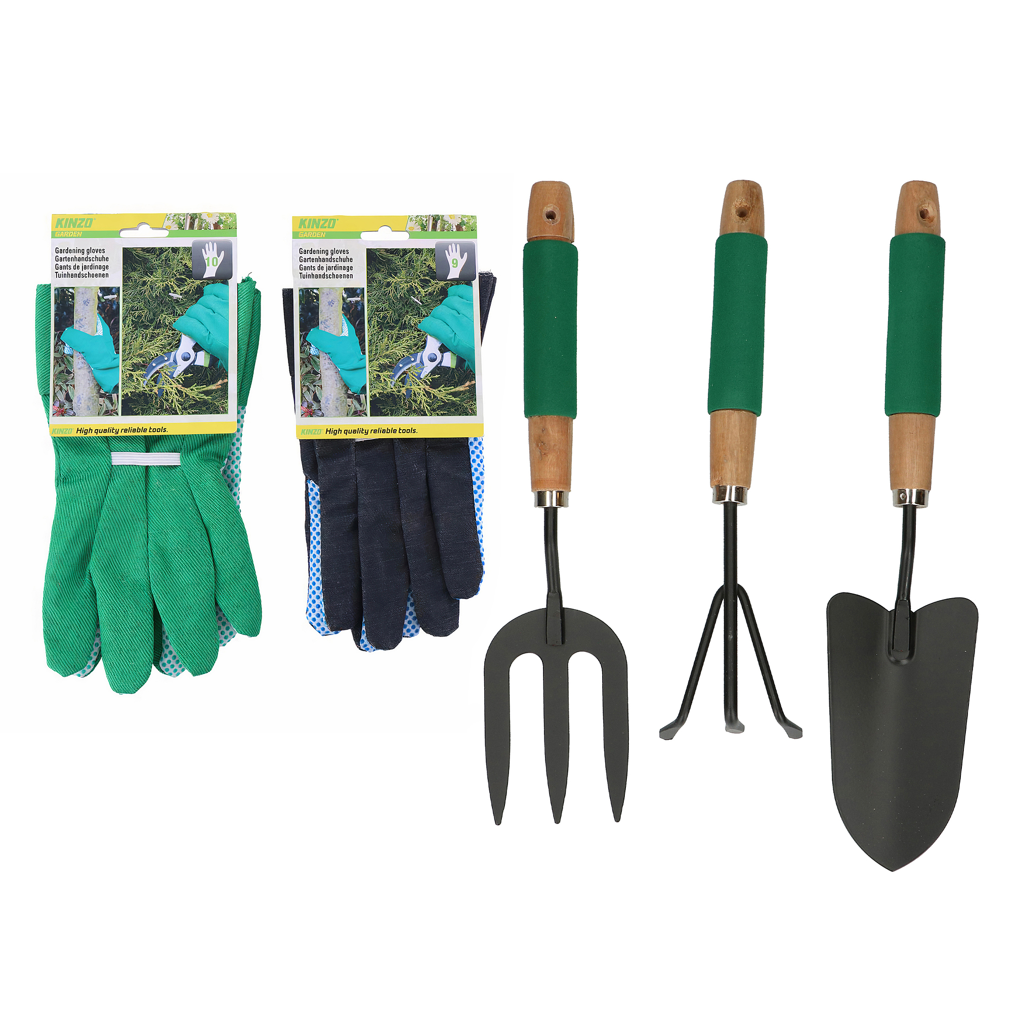 KINZO Garten-Set mit Handschuhen