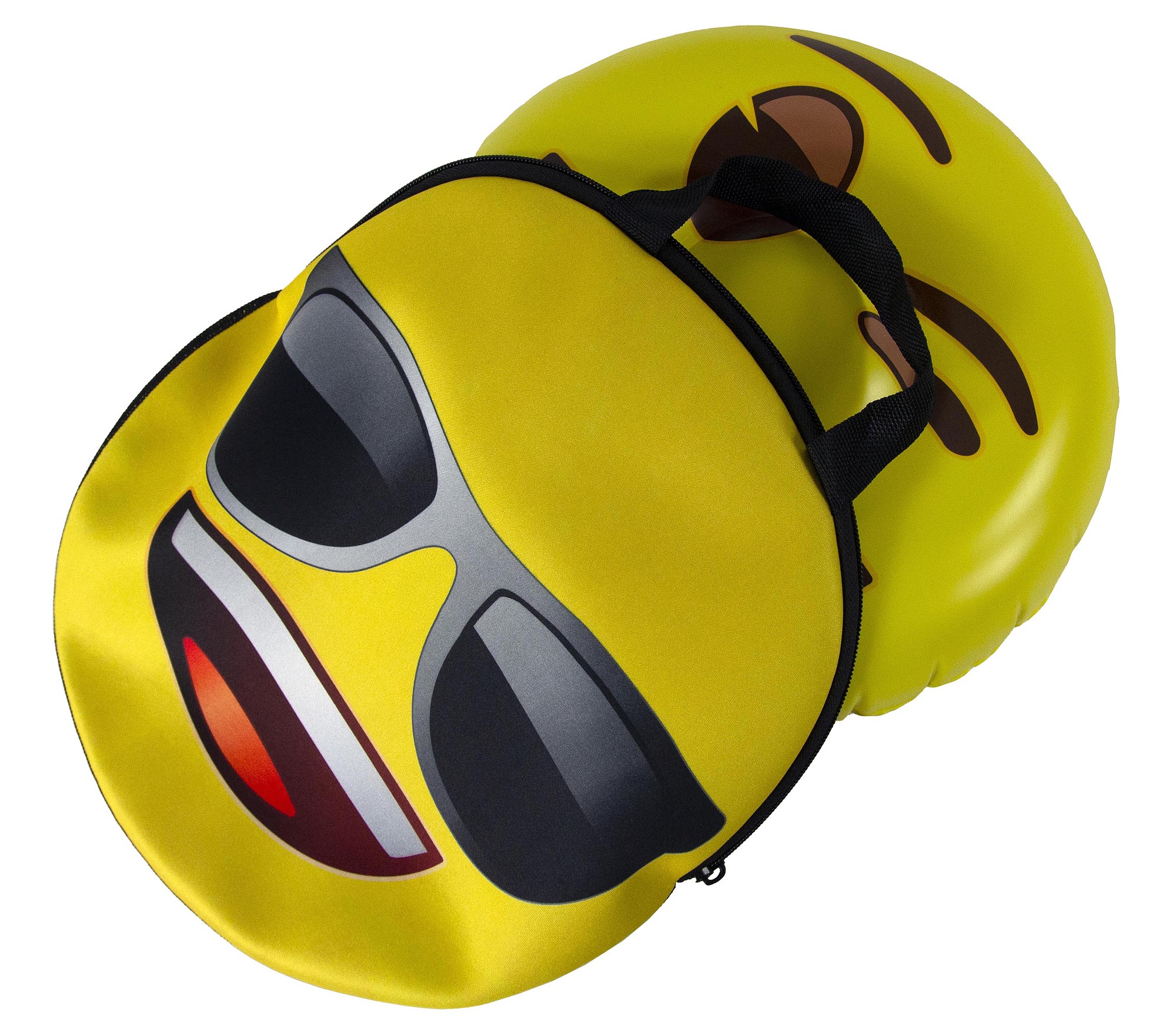 Angebot: Emoji Kissen aufblasbar mit Tasche