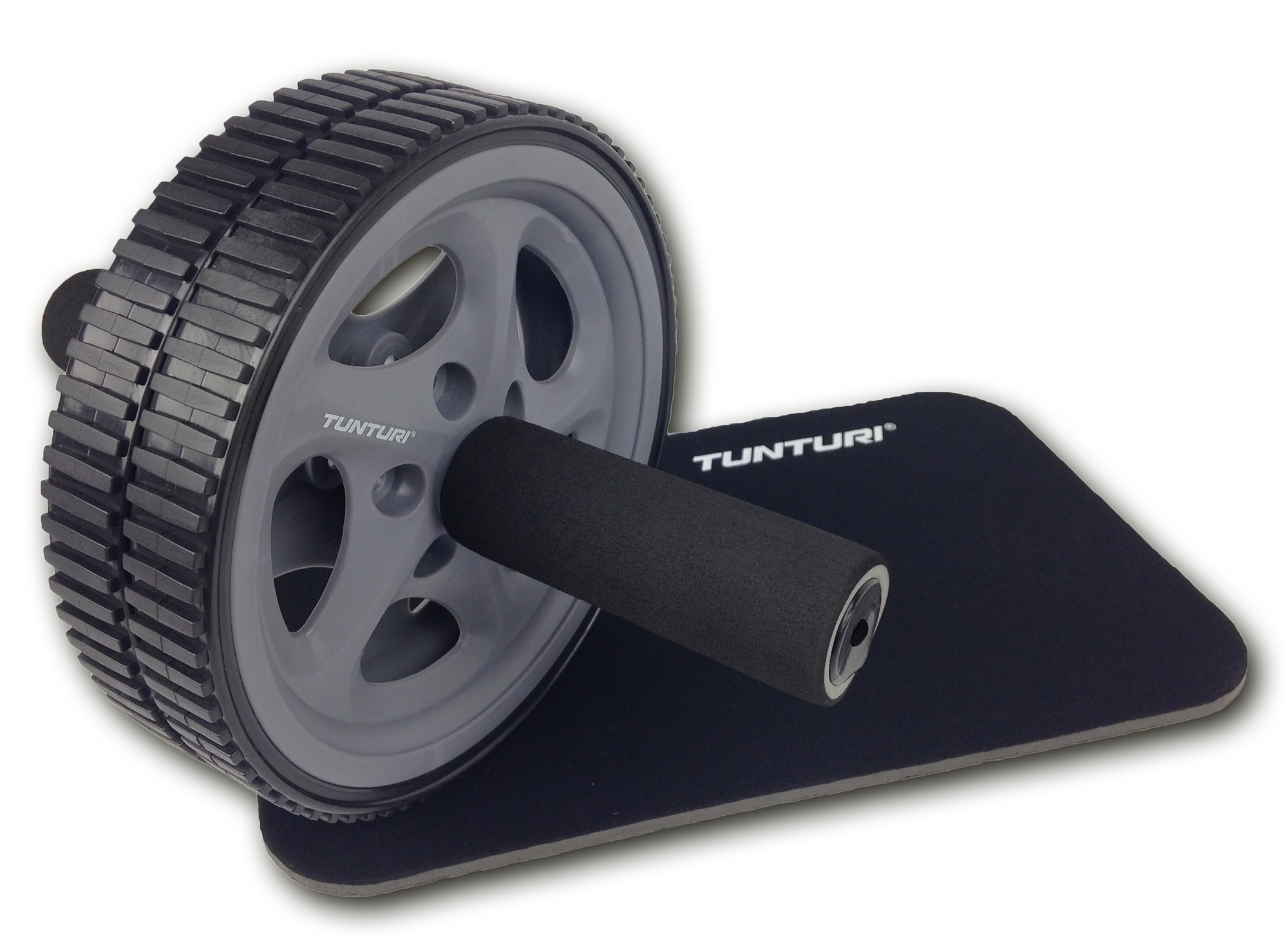 TUNTURI Bauchtrainer «Double Exercise Wheel» mit Matte