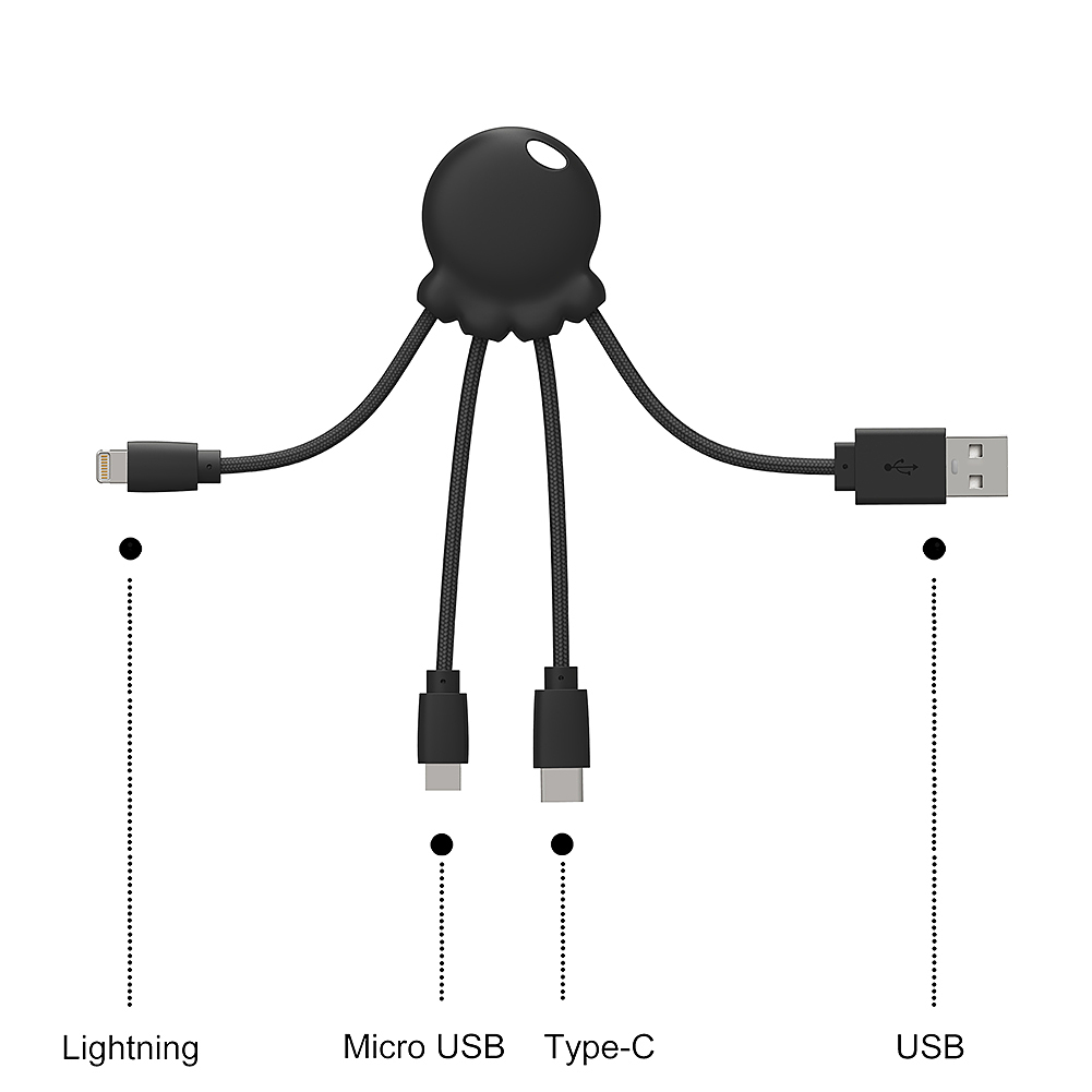 XOOPAR Eco Octopus 3in1 Ladekabel - «Schwarz»